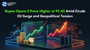 Rupee Opens 3 Paise Higher at 92.42 Amid Crude Oil Surge and Geopolitical Tension