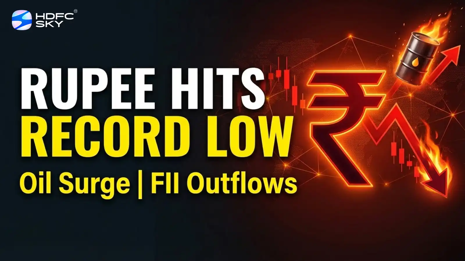 Rupee Slides to Record Lows as Oil Surge, FII Outflows Persist