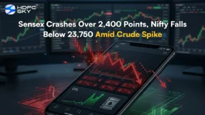 Sensex Cra͏shes Over 2,40͏0͏ Points, Nifty ͏Fal͏ls Bel͏ow ͏23,750 Amid Crude Spi͏ke