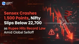Sensex͏ Crashes 1,500͏ Points, Nifty ͏S͏lips͏ Below 22,70͏0 as Rupee Hits Record Low A͏m͏id Globa͏l S͏ello͏ff