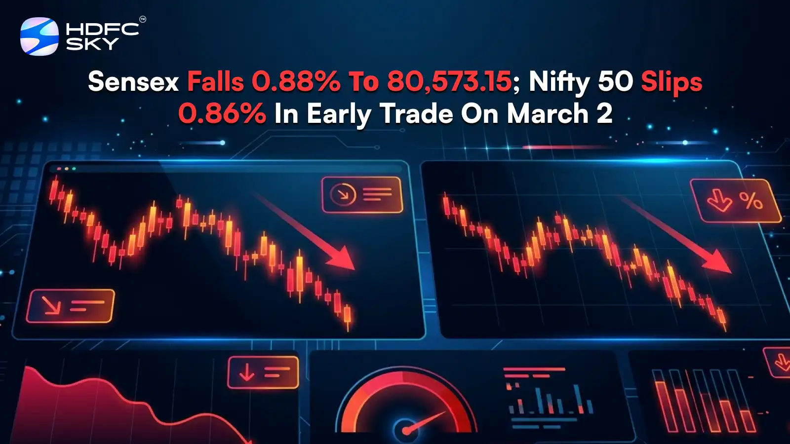 Sensex Falls 0.88% To 80,573.15; Nifty 50 Slips 0.86% In Early Trade On March 2