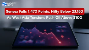 Sensex Falls 1,470 Points, ͏Nifty ͏Below 2͏3,150 As West Asia Tensio͏ns Push Oil A͏bove $100