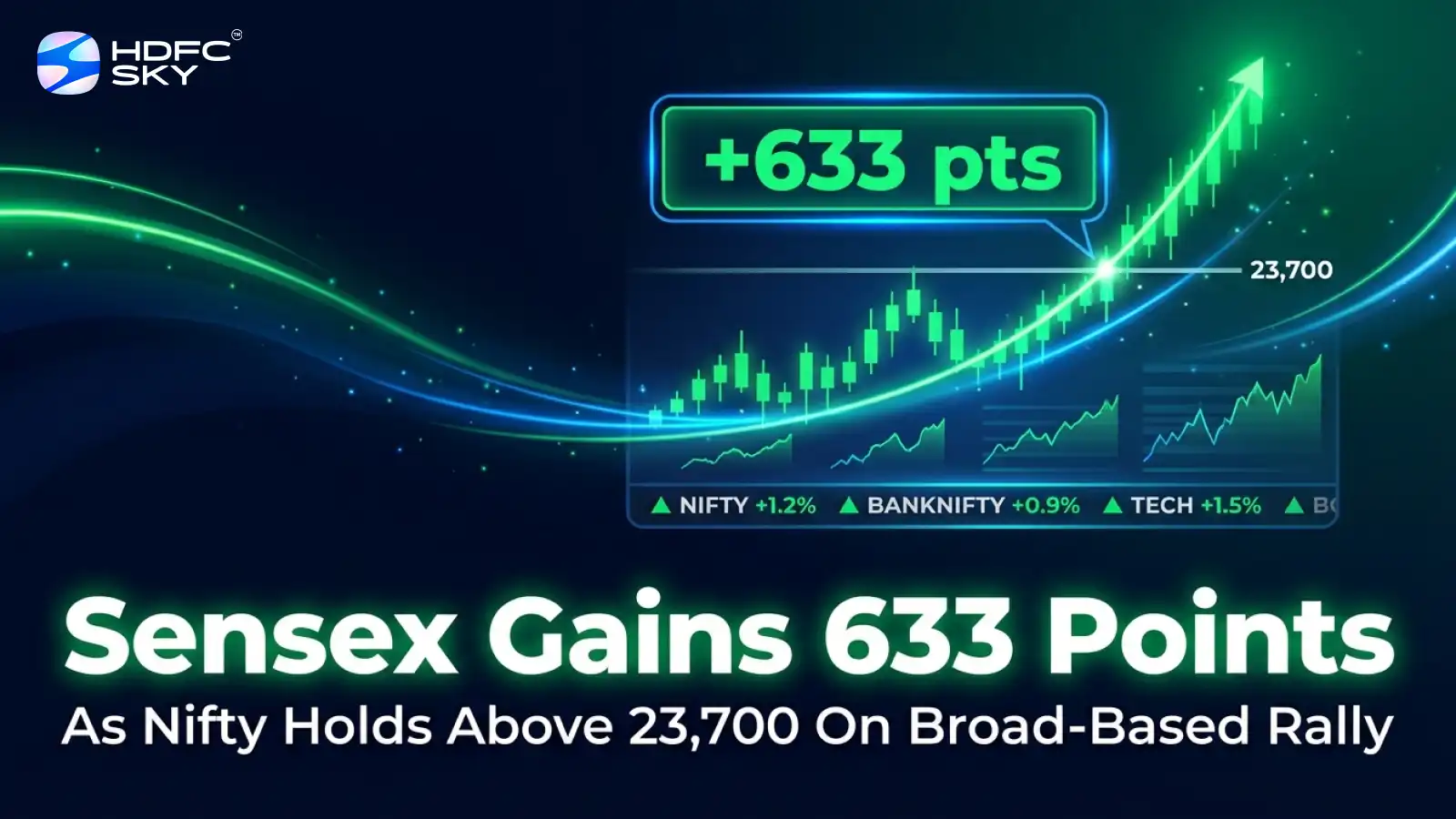 S͏ense͏x Ga͏ins 633 Points A͏s Nif͏ty Holds Ab͏o͏ve 23,700͏ On Broad͏-Based Rally