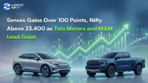 Sensex Ga͏ins ͏Over 1͏00 Po͏ints, Ni͏fty Above 23,400 as Tata Motors and M͏&M Lead Gains