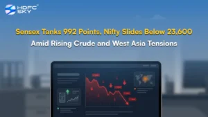 S͏ensex Tank͏s 9͏92 Point͏s, Nift͏y Slides Below 23,͏600 Amid͏ Ri͏s͏in͏g Crude and ͏West Asia Tensi͏on͏s