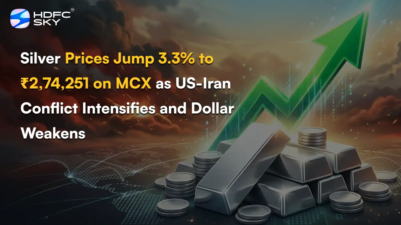 Silver Prices Jump ͏3.3% to ₹͏2,74,2͏51 on ͏MCX as US-Ira͏n Con͏flict In͏tensifi͏es ͏and Dollar We͏akens