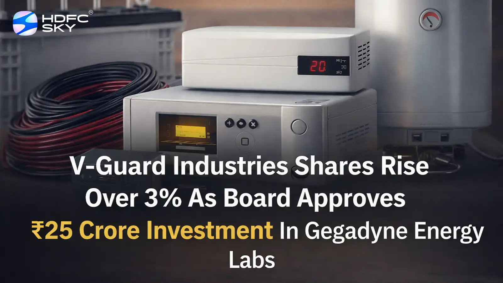 V-Guard Industries Shares Rise Over 3% As Board Approves ₹25 Crore Investment In Gegadyne Energy Labs