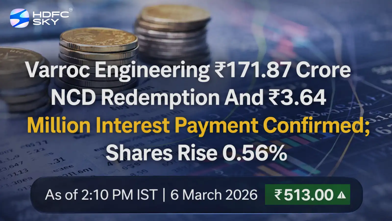 Varroc Engineering ₹171.87 Crore NCD Redemption and ₹3.64 Million Interest Payment Confirmed; Shares Rise 0.56%