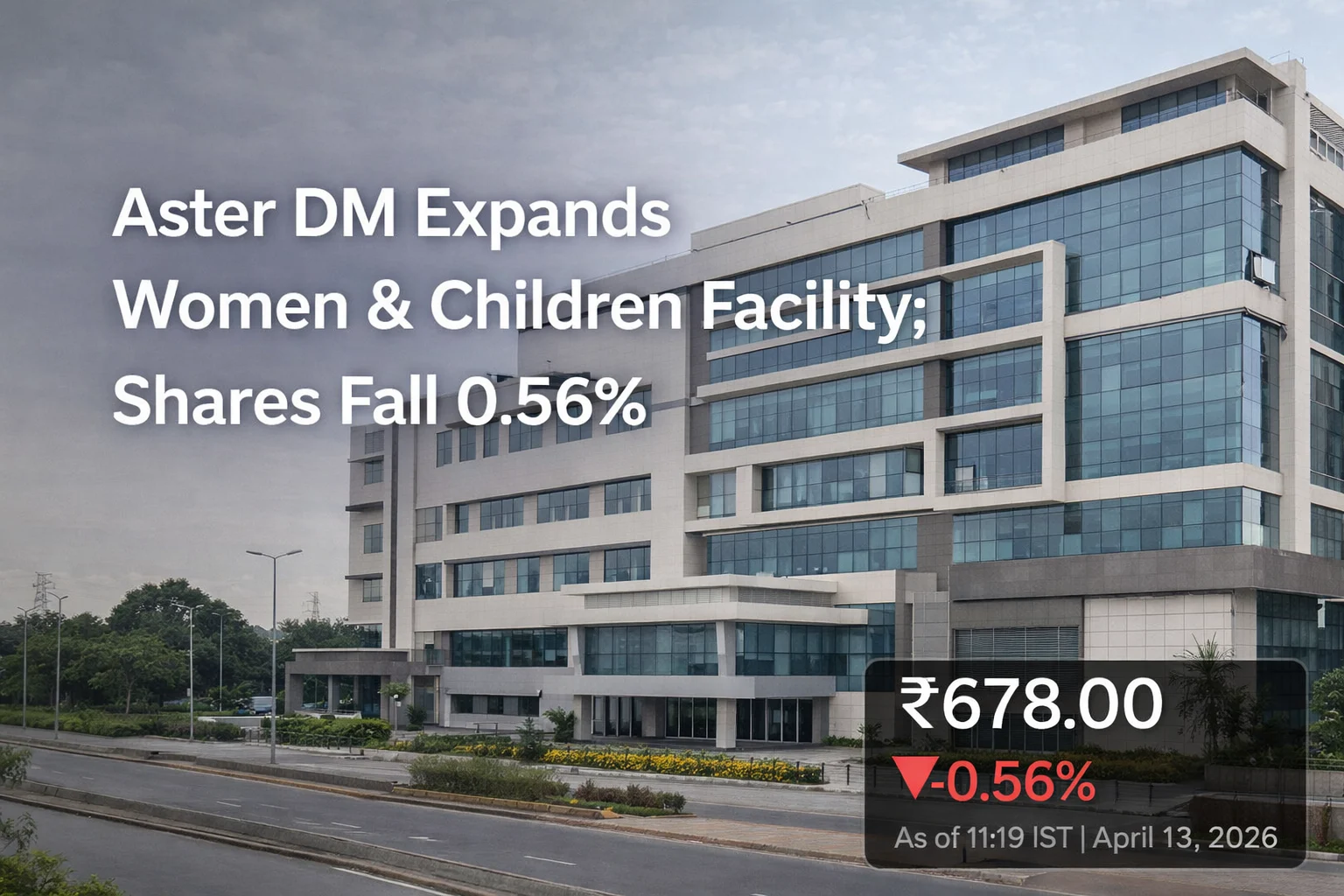 Aster DM Expands Women & Children Facility; Shares Fall 0.56%