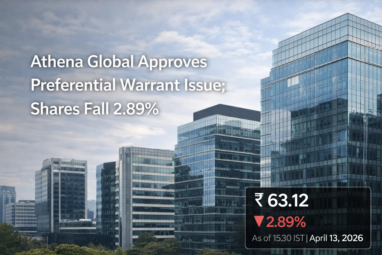 Athena Global Approves Preferential Warrant Issue; Shares Fall 2.89%
