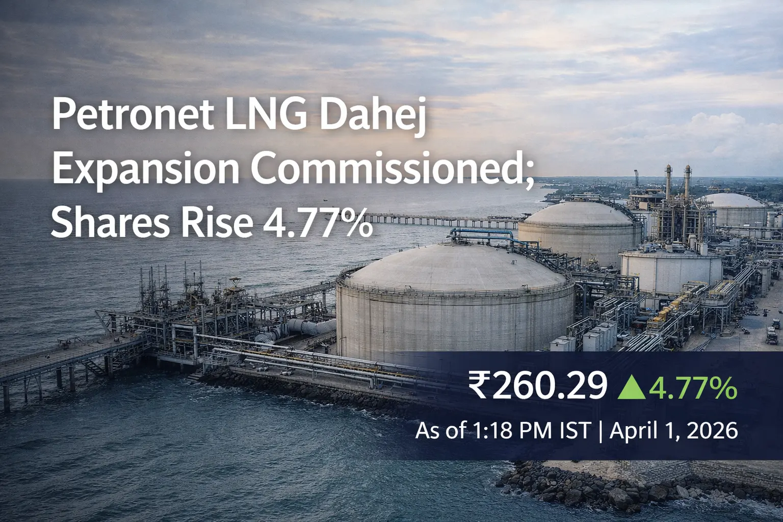 Petronet LNG Dahej Expansion Commissioned; Shares Rise 4.77%