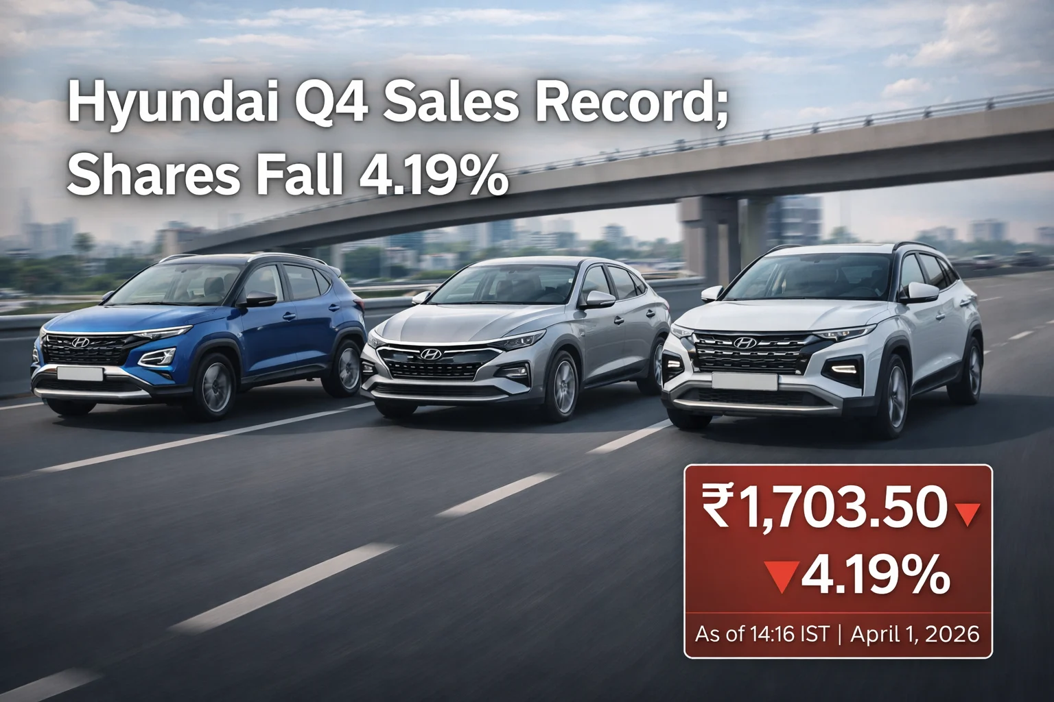 Hyundai Motors Q4 Sales Up 8.5%; Shares Down 4.19% 
