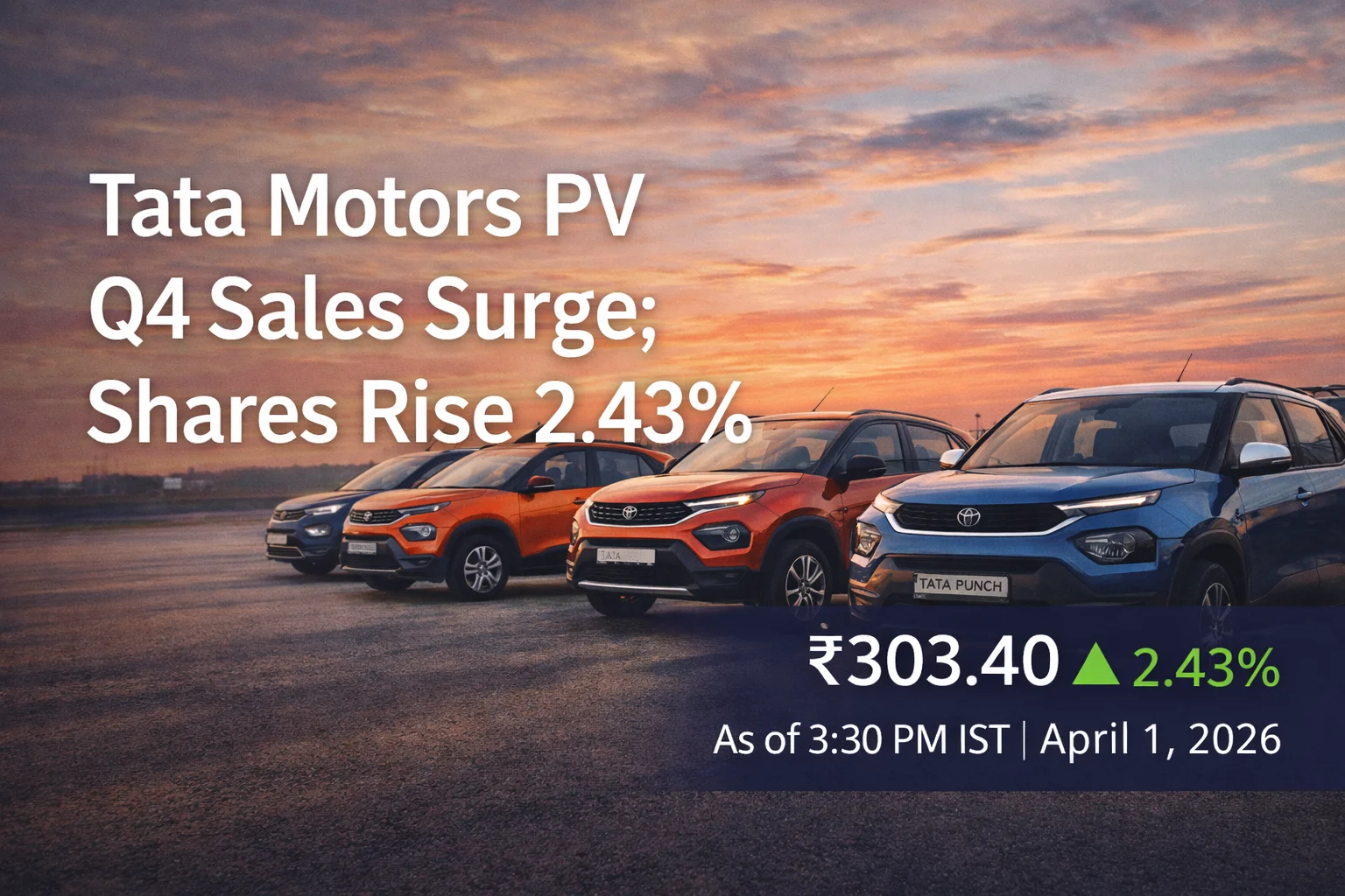 Tata Motors Passenger Vehicles Q4 Sales Surge; Shares Rise 2.43%