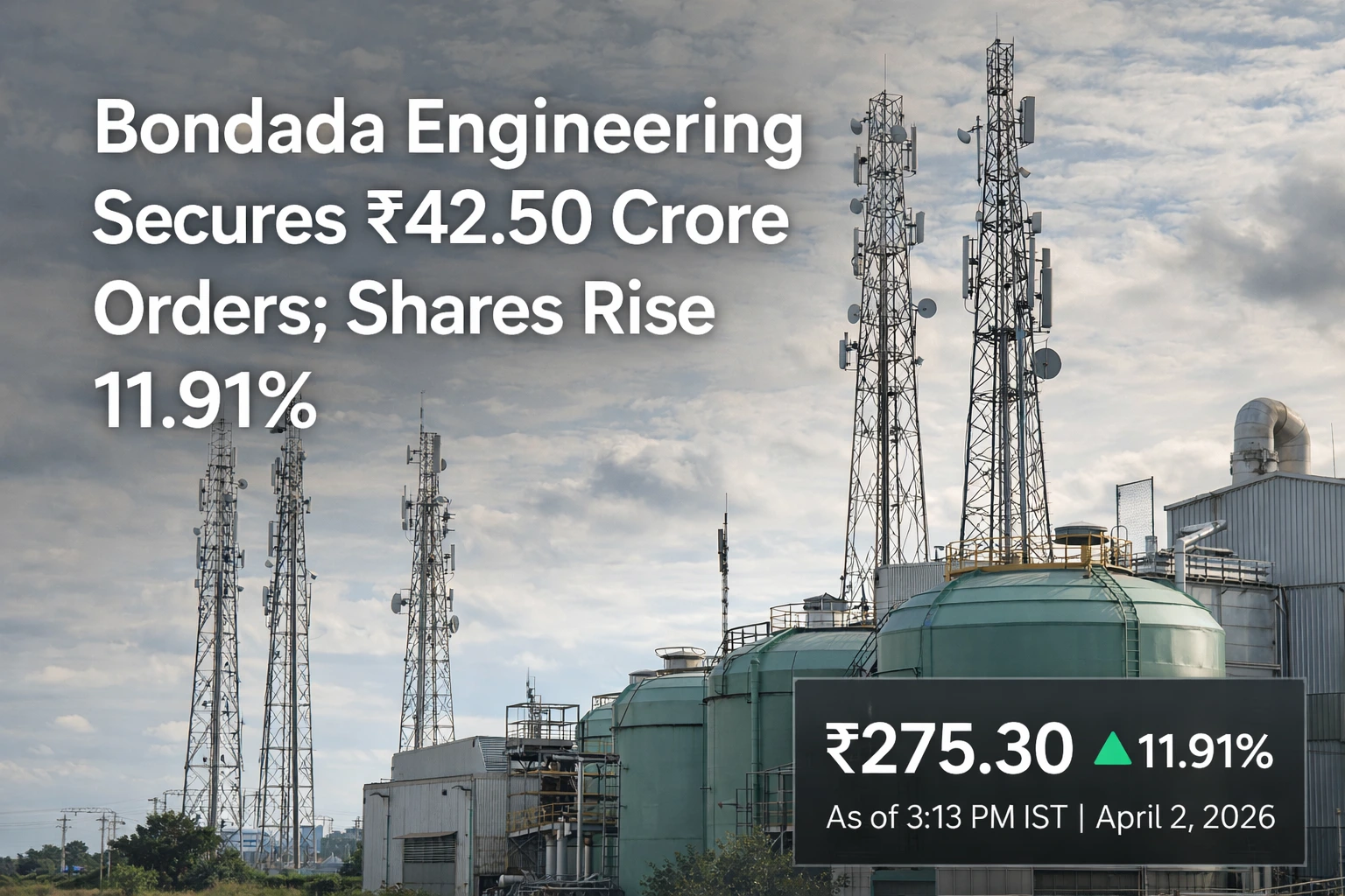 Bondada Engineering Secures ₹42.50 Crore Orders; Shares Rise 11.91%