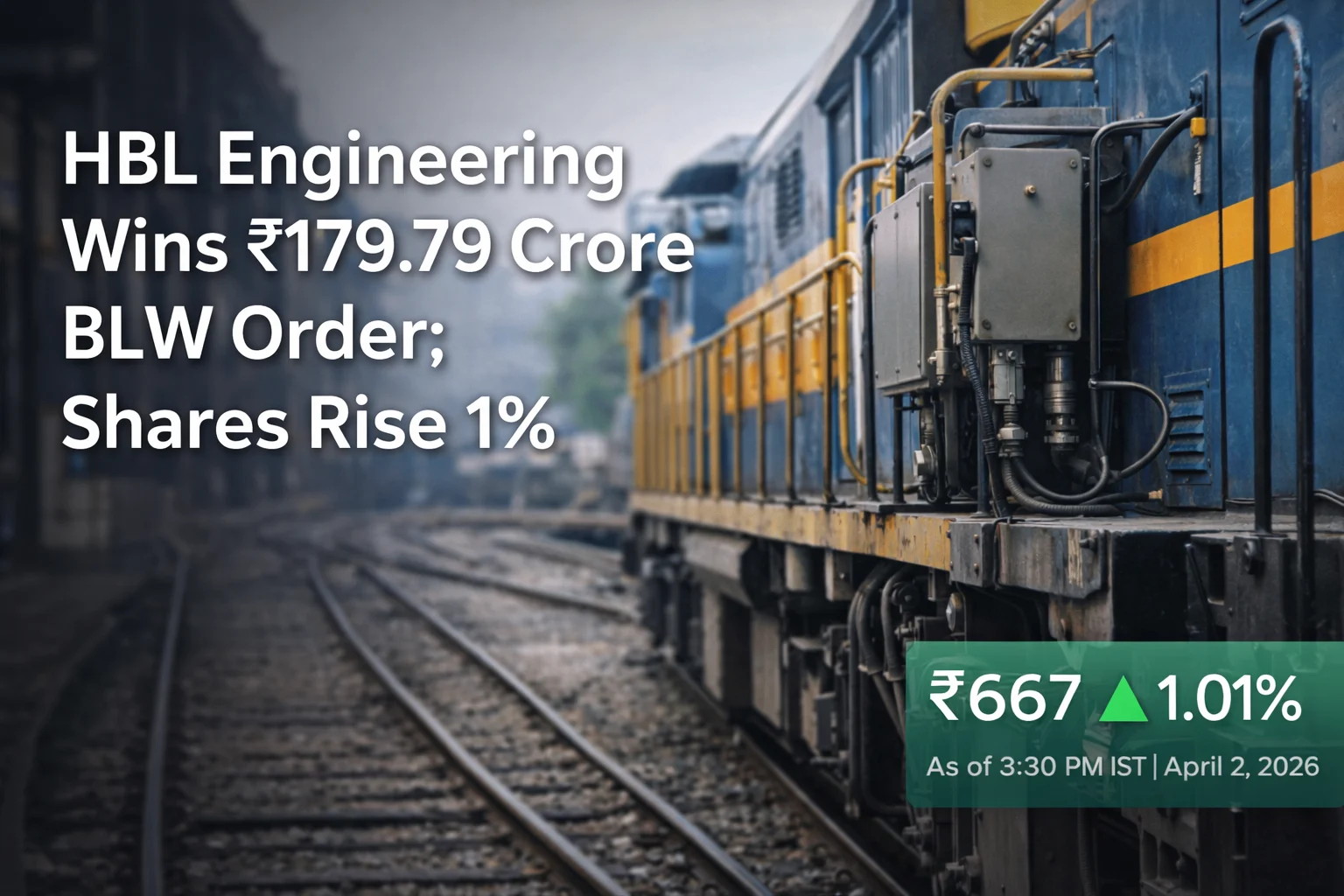 HBL Engineering Wins ₹179.79 Crore BLW Order; Shares Rise 1%