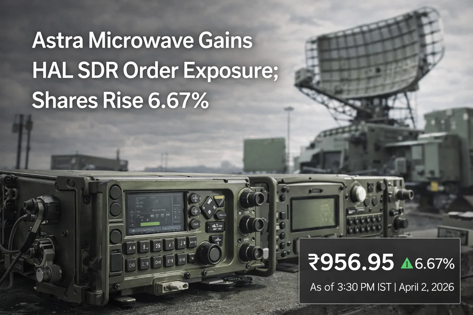 Astra Microwave Gains HAL SDR Order Exposure; Shares Rise 6.67%