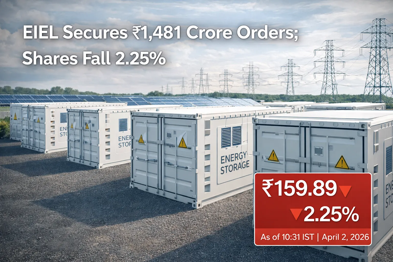 EIEL Secures ₹1,481 Crore Orders; Shares Fall 2.25%