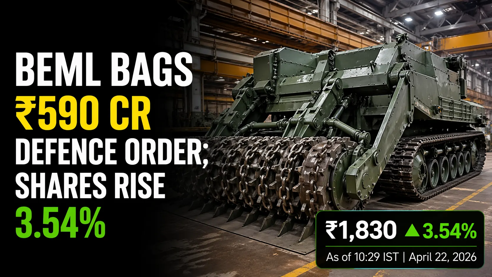 BEML Bags ₹590 Crore Defence Order; Shares Rise 3.54% 