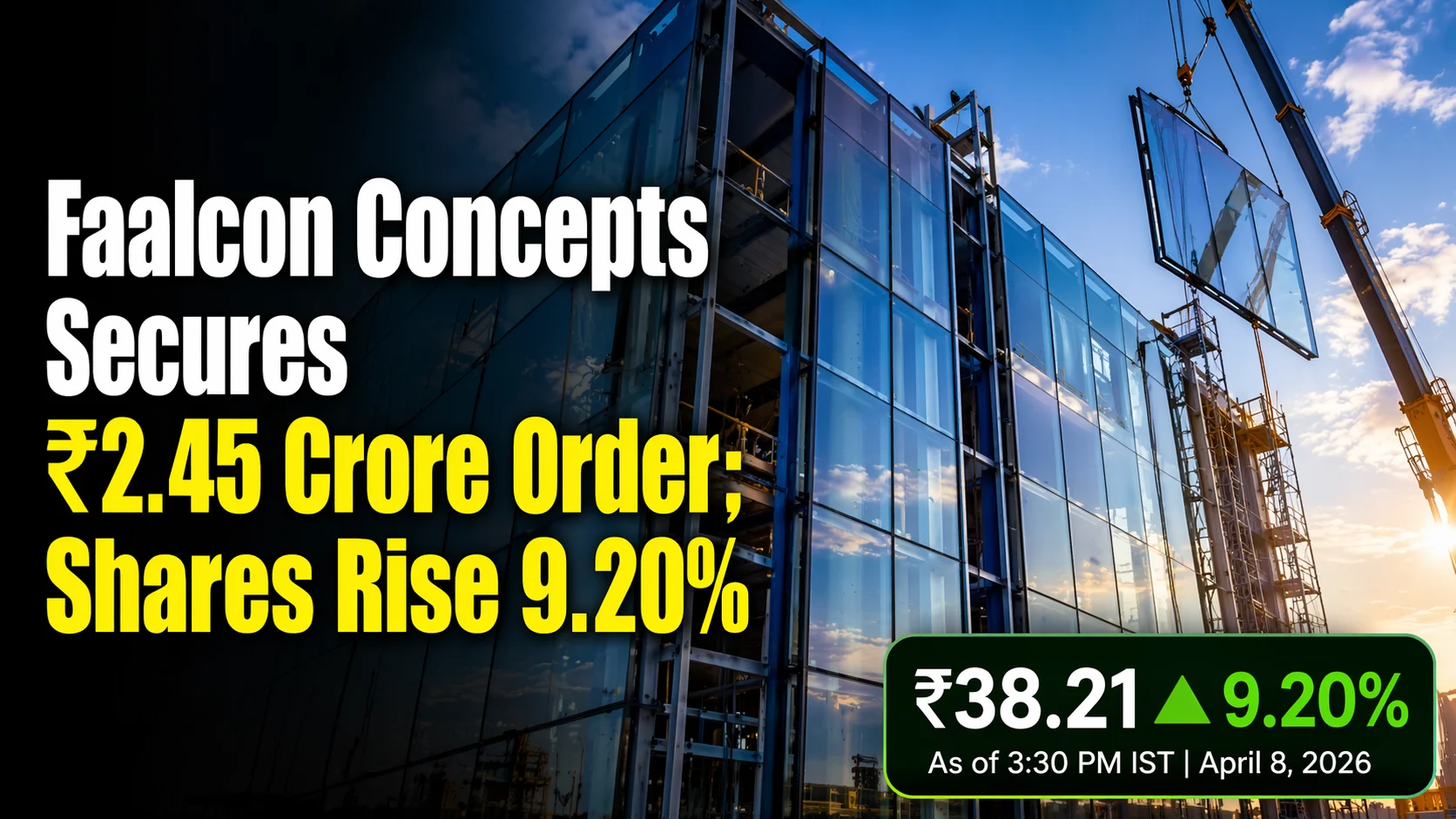 Faalcon Concepts Secures ₹2.45 Crore Order; Shares Rise 9.20%