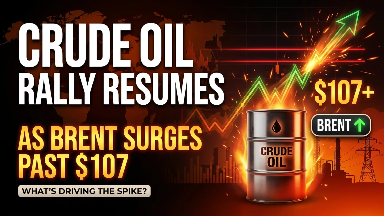 Crude Oil Rally Resumes As Brent Surges Past $107: What’s Driving the Spike?