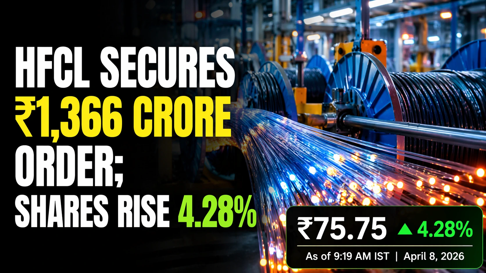 HFCL Secures ₹1,366 Crore Order; Shares Rise 4.28%