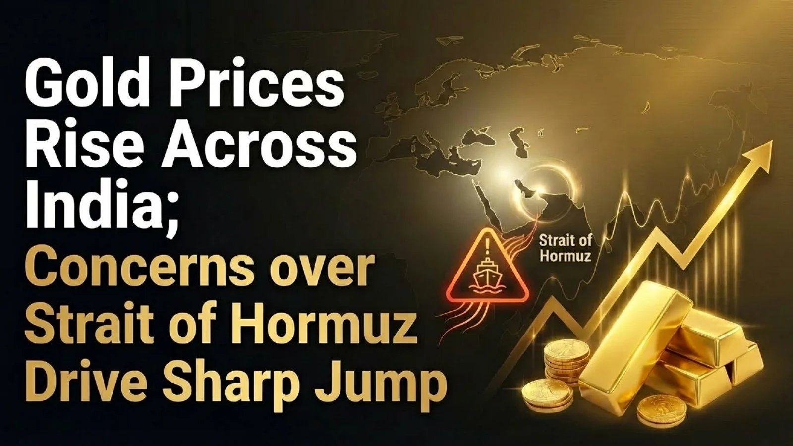 Gold Prices Rise Across India; Concerns over Strait of Hormuz Drive Sharp Jump