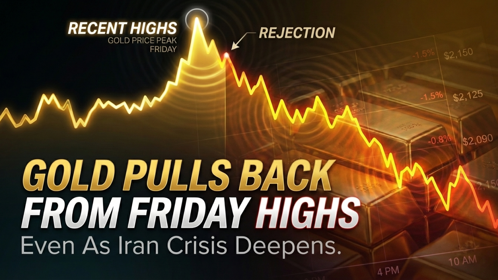 Gold Pulls Back From Friday Highs Even As Iran Crisis Deepens
