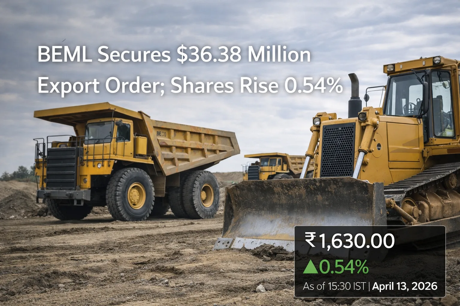 BEML Secures $36.38 Million Export Order; Shares Rise 0.54%