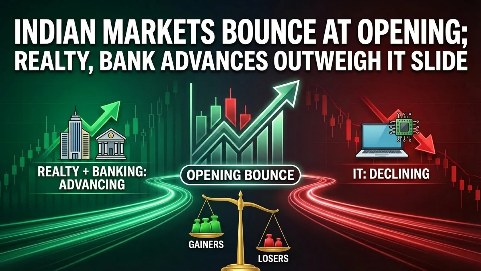 Indian Markets Bounce at Opening; Realty, Bank Advances Outweigh IT Slide