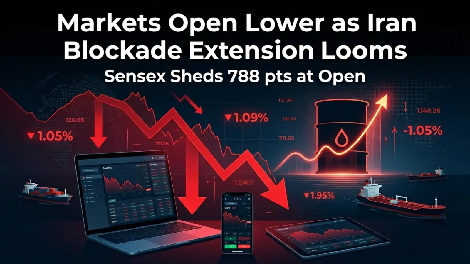Markets Open Lower as Iran Blockade Extension Looms; Sensex Sheds 788 pts at Open