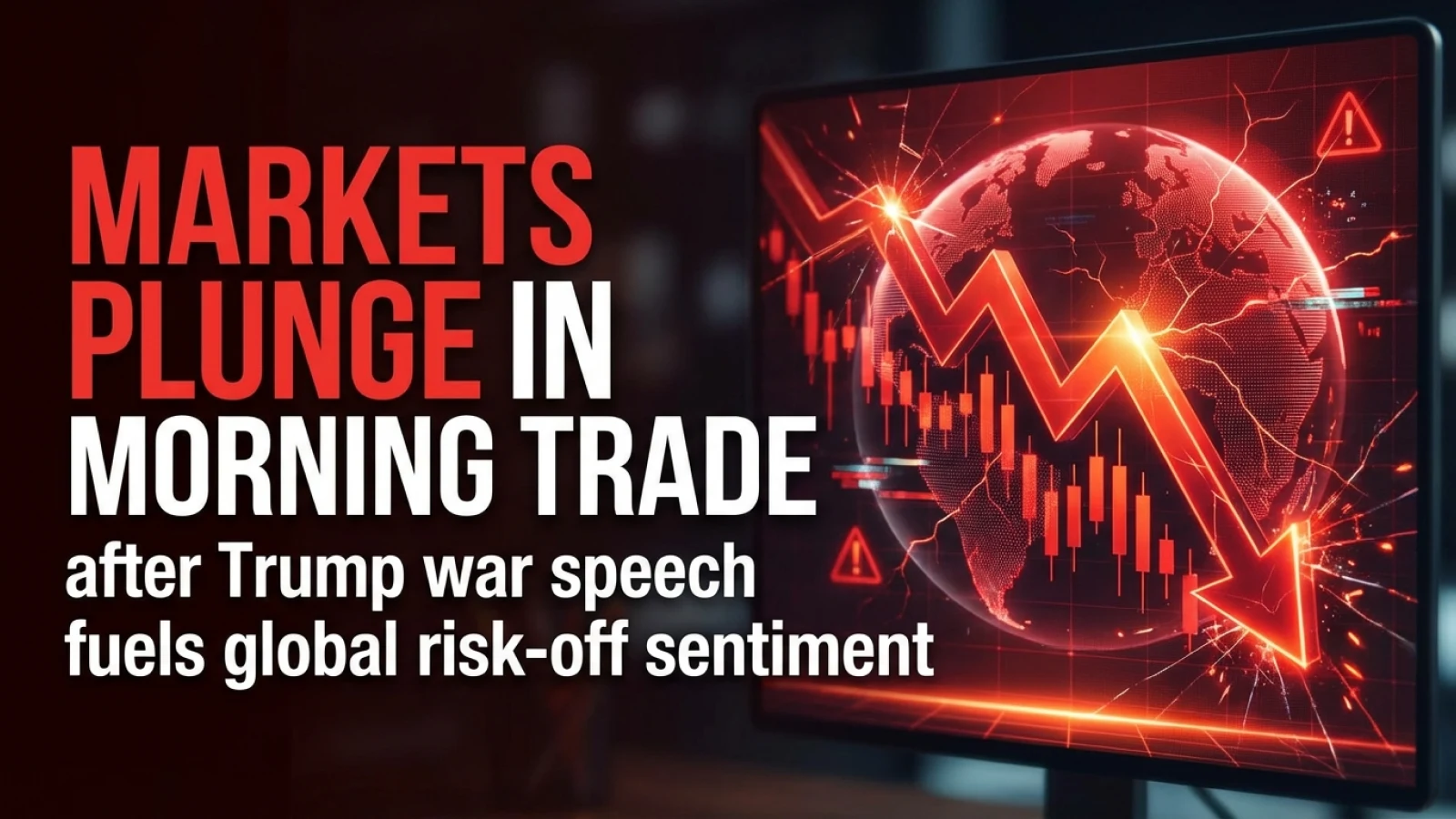 Markets Plunge in Morning Trade After Trump War Speech Fuels Global Risk-Off Sentiment