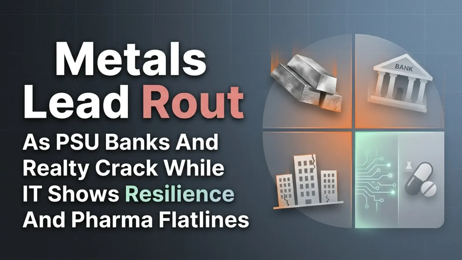 Metals Lead Rout As PSU Banks And Realty Crack While IT Shows Resilience And Pharma Flatlines