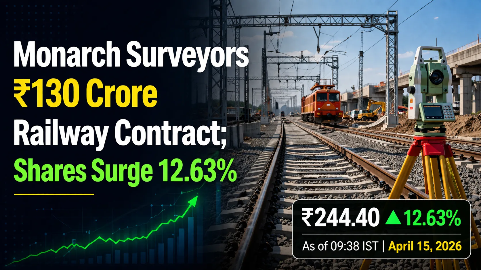 Monarch Surveyors ₹130 Crore Railway Contract; Shares Surge 12.63%