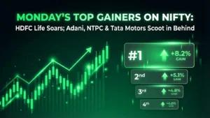 Monday’s Top Gainers on Nifty: HDFC Life Soars; Adani, NTPC & Tata Motors Scoot in Behind
