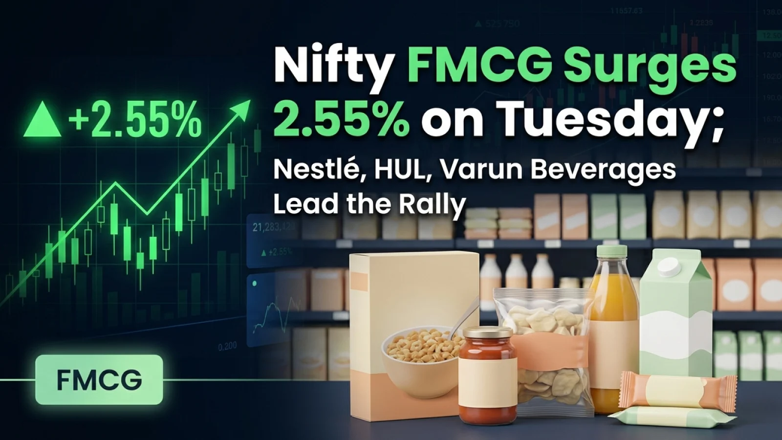 Nifty FMCG Surges 2.55% on Tuesday; Nestlé, HUL, Varun Beverages Lead the Rally 
