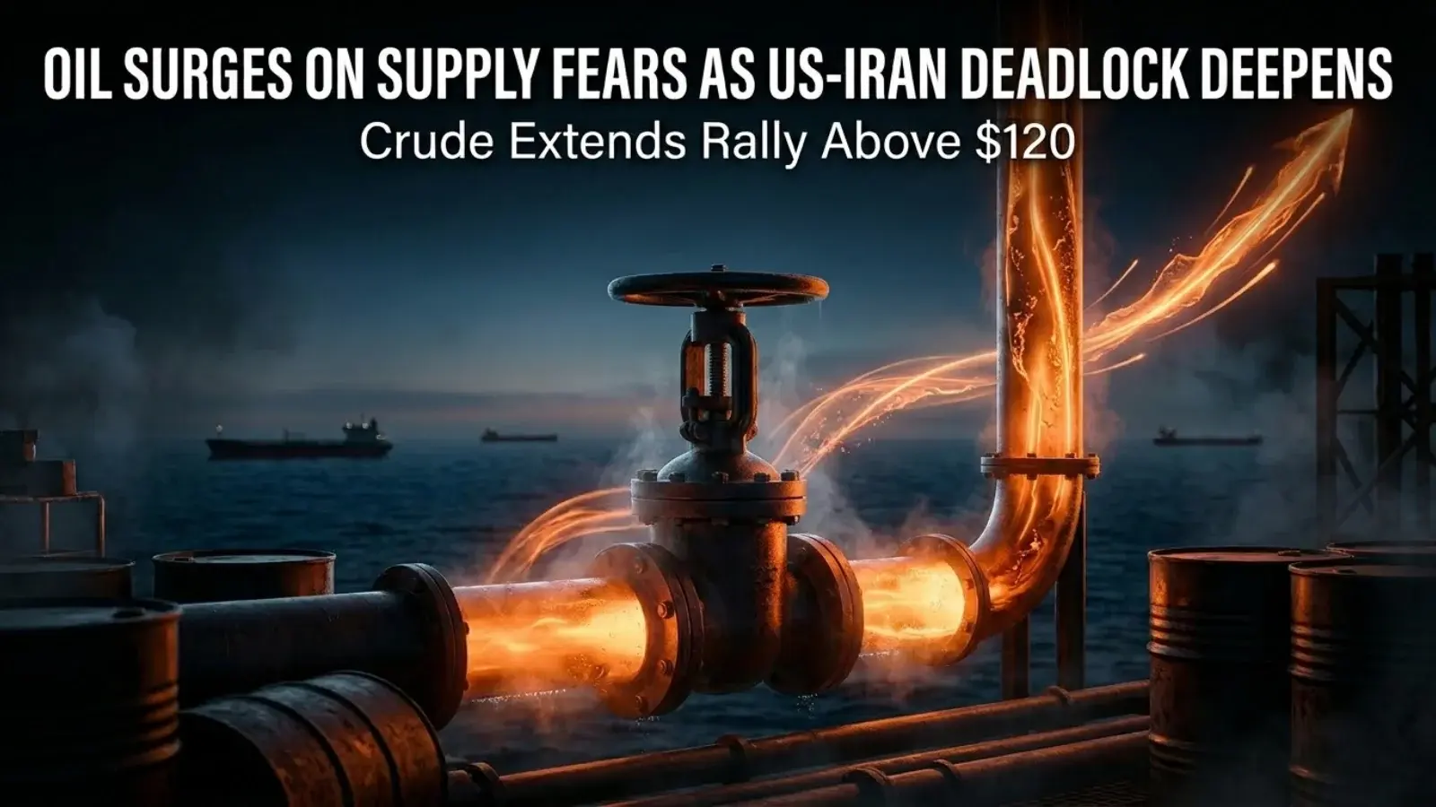 Oil Surges On Supply Fears As Us-Iran Deadlock Deepens; Crude Extends Rally Above $120
