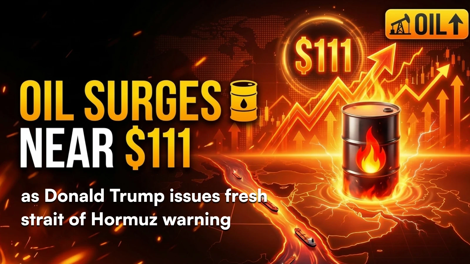 Oil Surges Near $111 As Donald Trump Issues Fresh Strait of Hormuz Warning