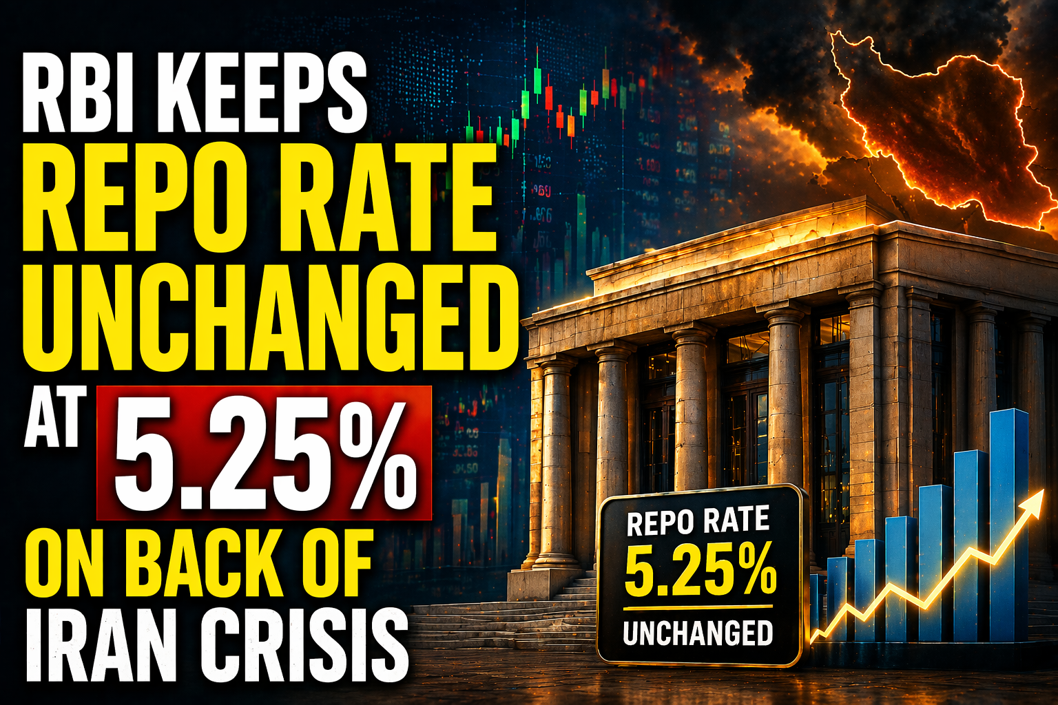 Rbi Keeps Repo Rate Unchanged at 5.25% on Back of Iran Crisis