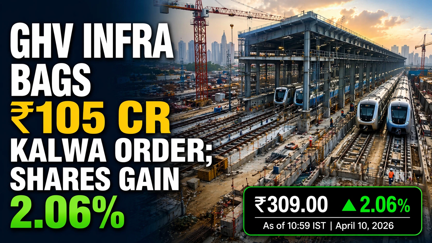 GHV Infra Bags ₹105 Cr Kalwa Order; Shares Gain 2.06%