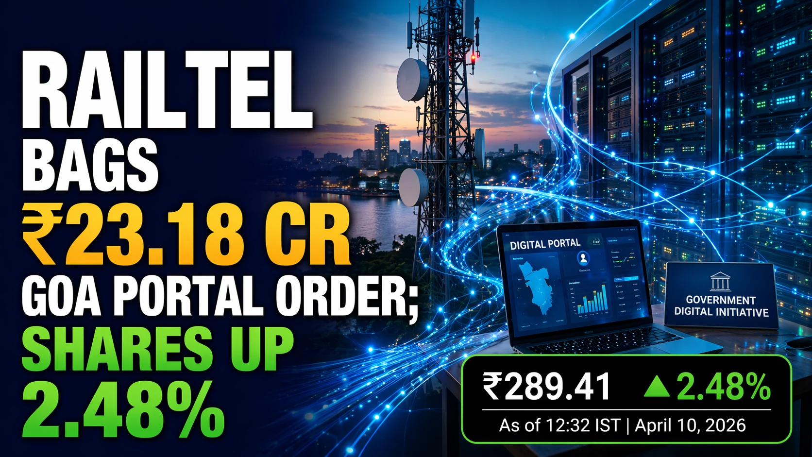 RailTel Bags ₹23.18 Cr Goa Portal Order; Shares Up 2.48%