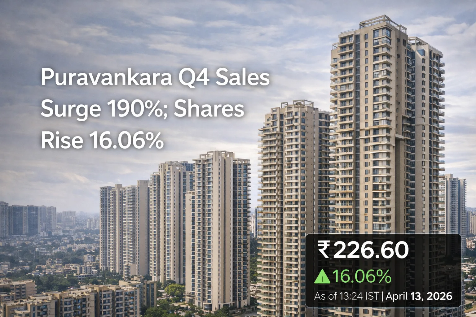 Puravankara Q4 Sales Surge 190%; Shares Rise 16.06%