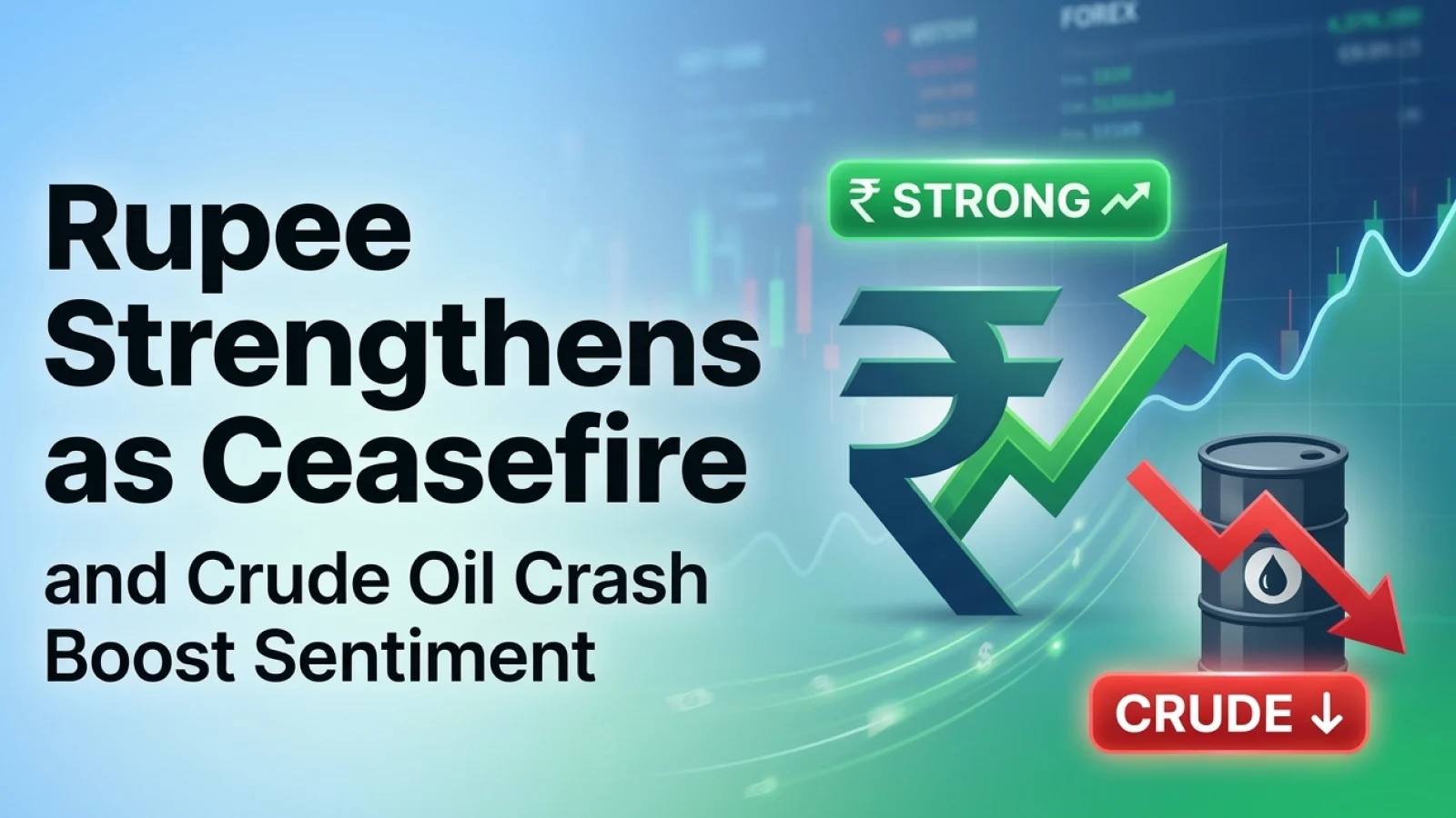 Rupee Strengthens as Ceasefire and Crude Oil Crash Boost Sentiment