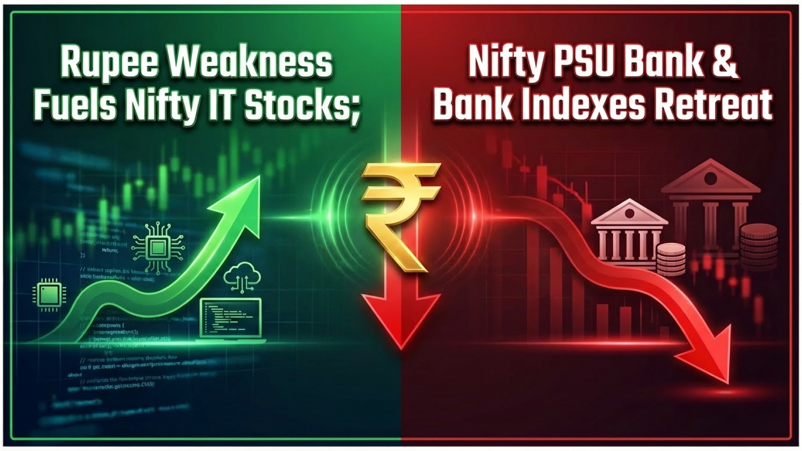 Rupee Weakness Fuels Nifty IT Stocks; Nifty PSU Bank & Bank Indexes Retreat 