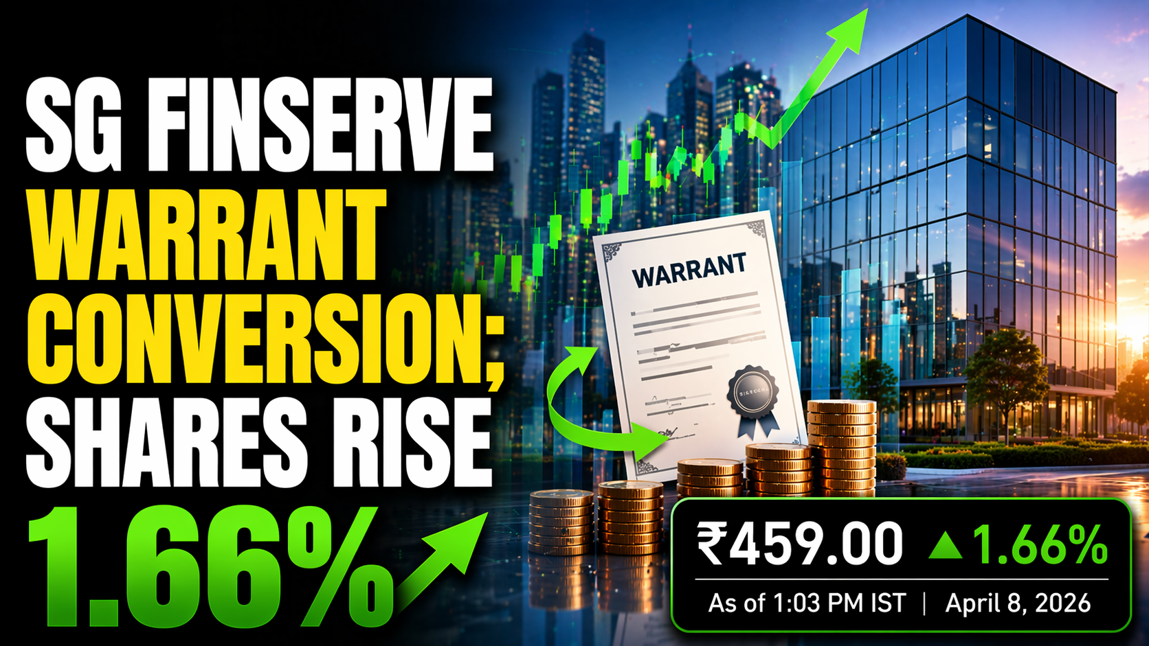 SG Finserve Fully Convertible Warrant Update; Shares Rise 1.66%