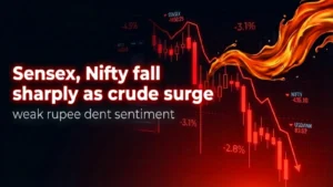 Sensex, Nifty Fall Sharply As Crude Surge, Weak Rupee Dent Sentiment