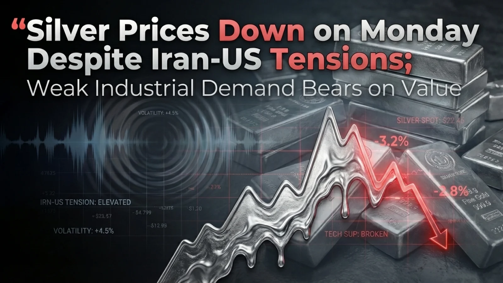 Silver Prices Down on Monday Despite Iran-US Tensions; Weak Industrial Demand Bears on Value 