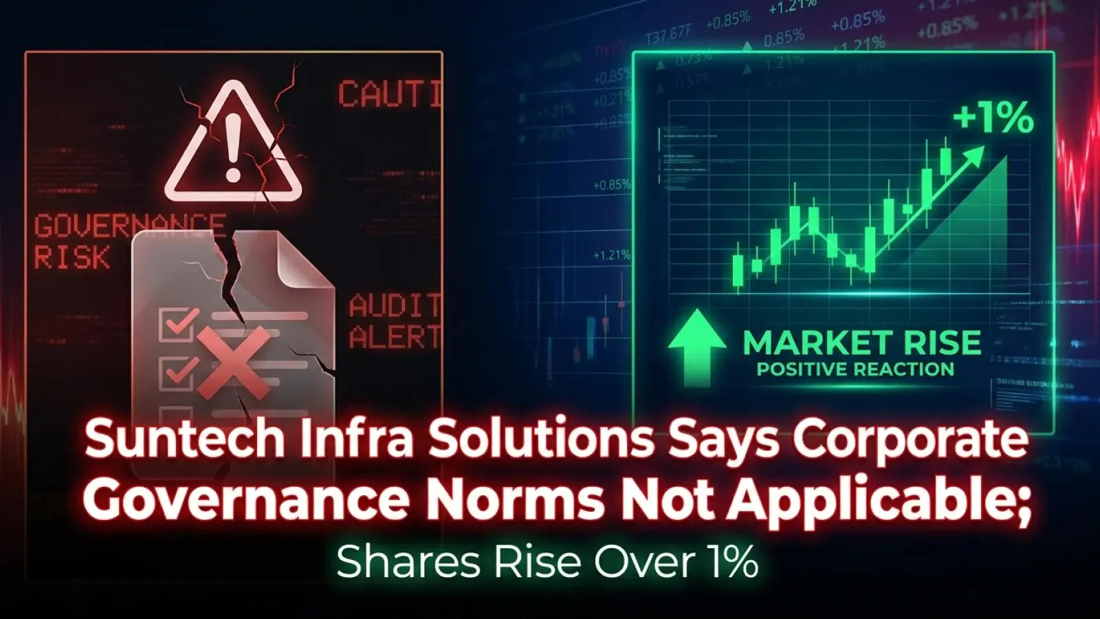Suntech Infra Solutions Says Corporate Governance Norms Not Applicable; Shares Rise Over 1%