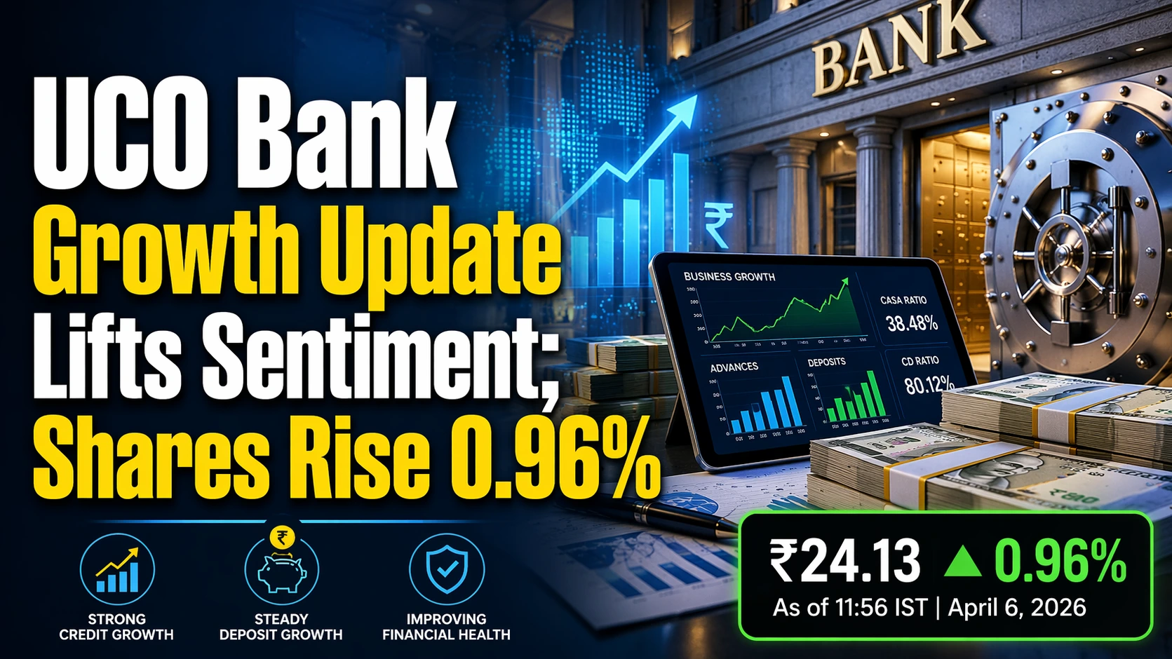 UCO Bank Growth Update Lifts Sentiment; Shares Rise 0.96%