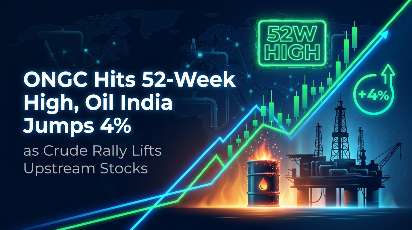 ONGC Hits 52-Week High, Oil India Jumps 4% as Crude Rally Lifts Upstream Stocks
