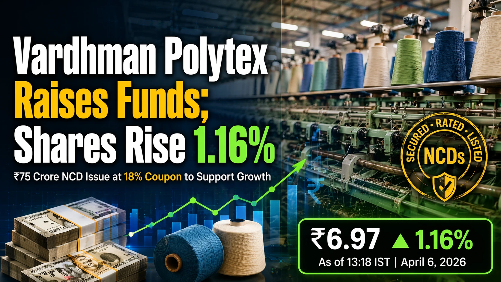 Vardhman Polytex Raises Funds; Shares Rise 1.16%
